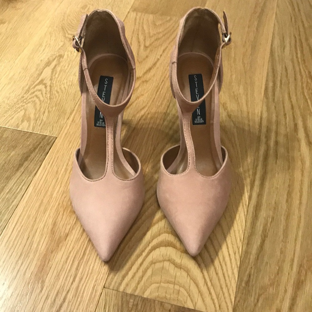Steven by Steve Madden Pink Suede T Strap Pumps